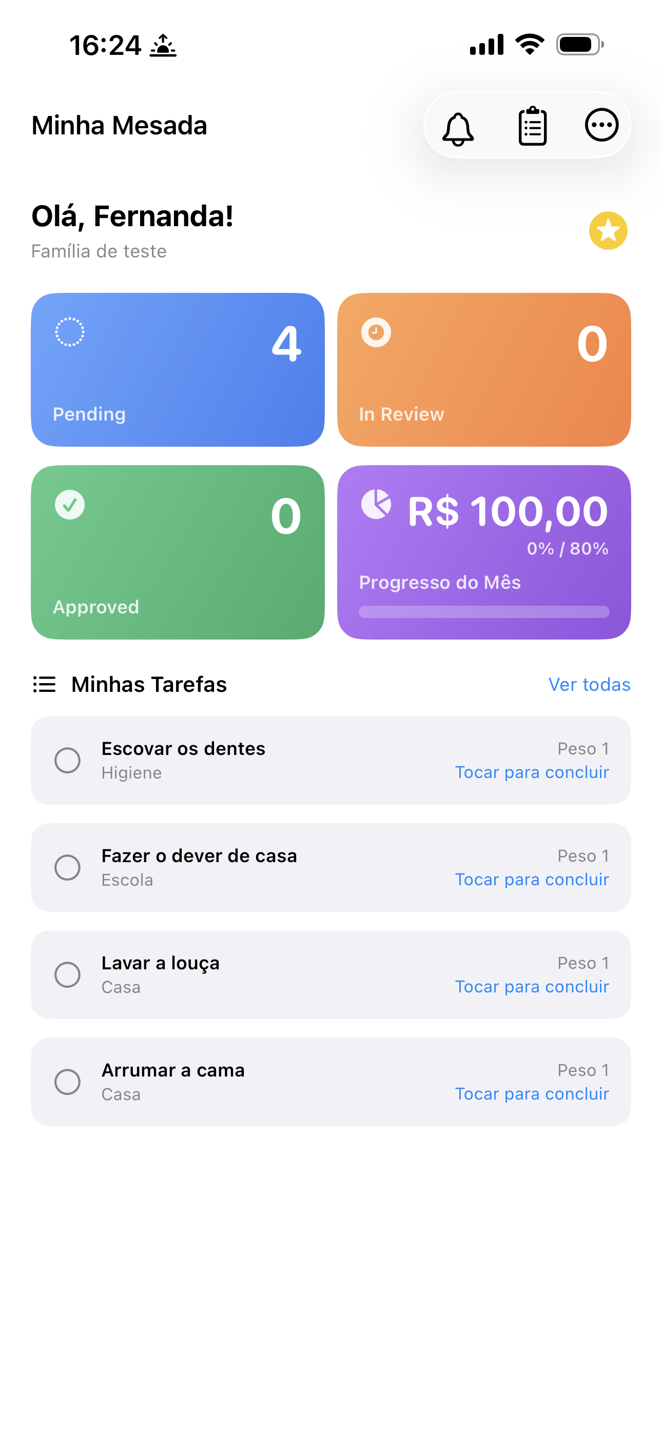 Painel do filho no dxAllowance